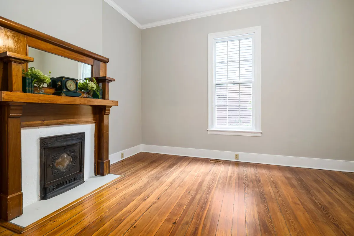 Spacious hardwood flooring in a living room