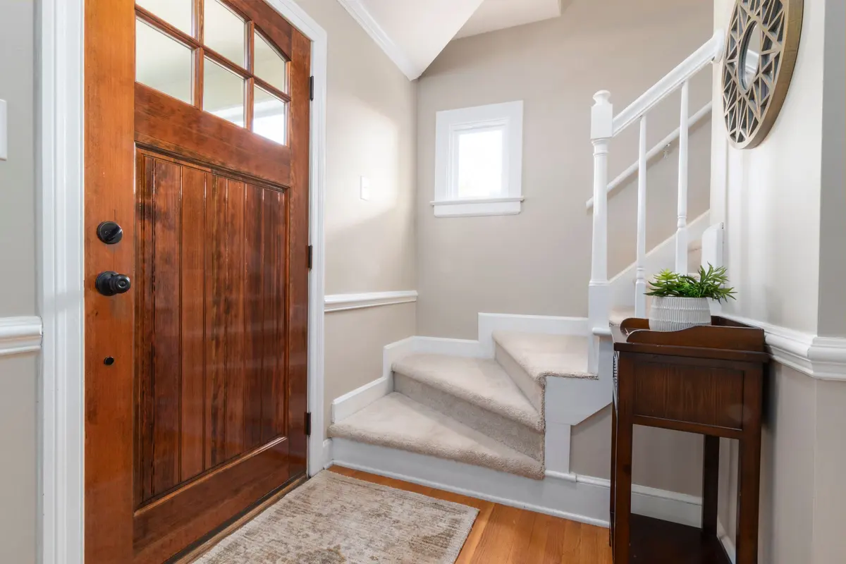 Cozy stair treads and trim in a stairs